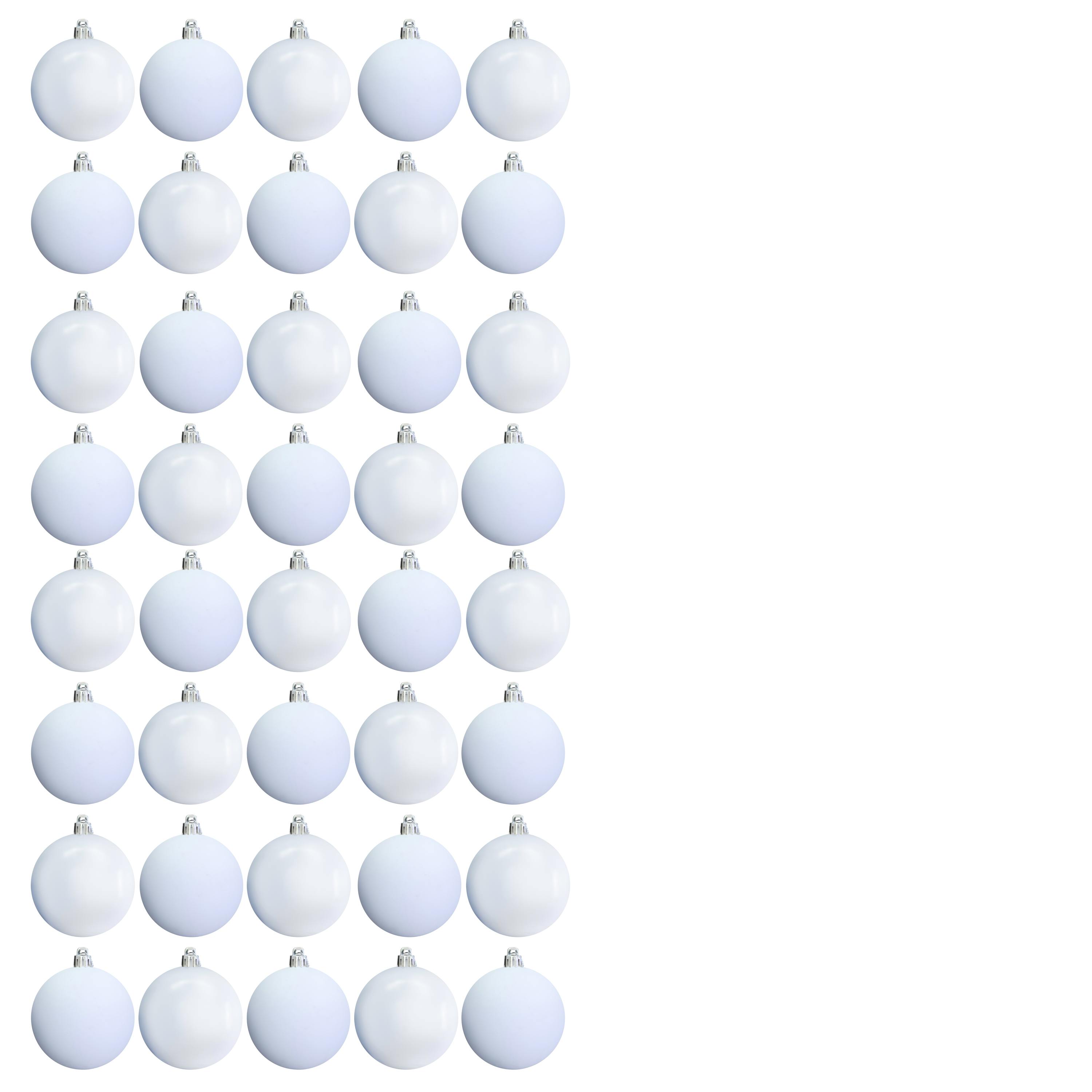 Christmas Tree World 6cm Bauble Set Shiny/Matt (40 pc) - White