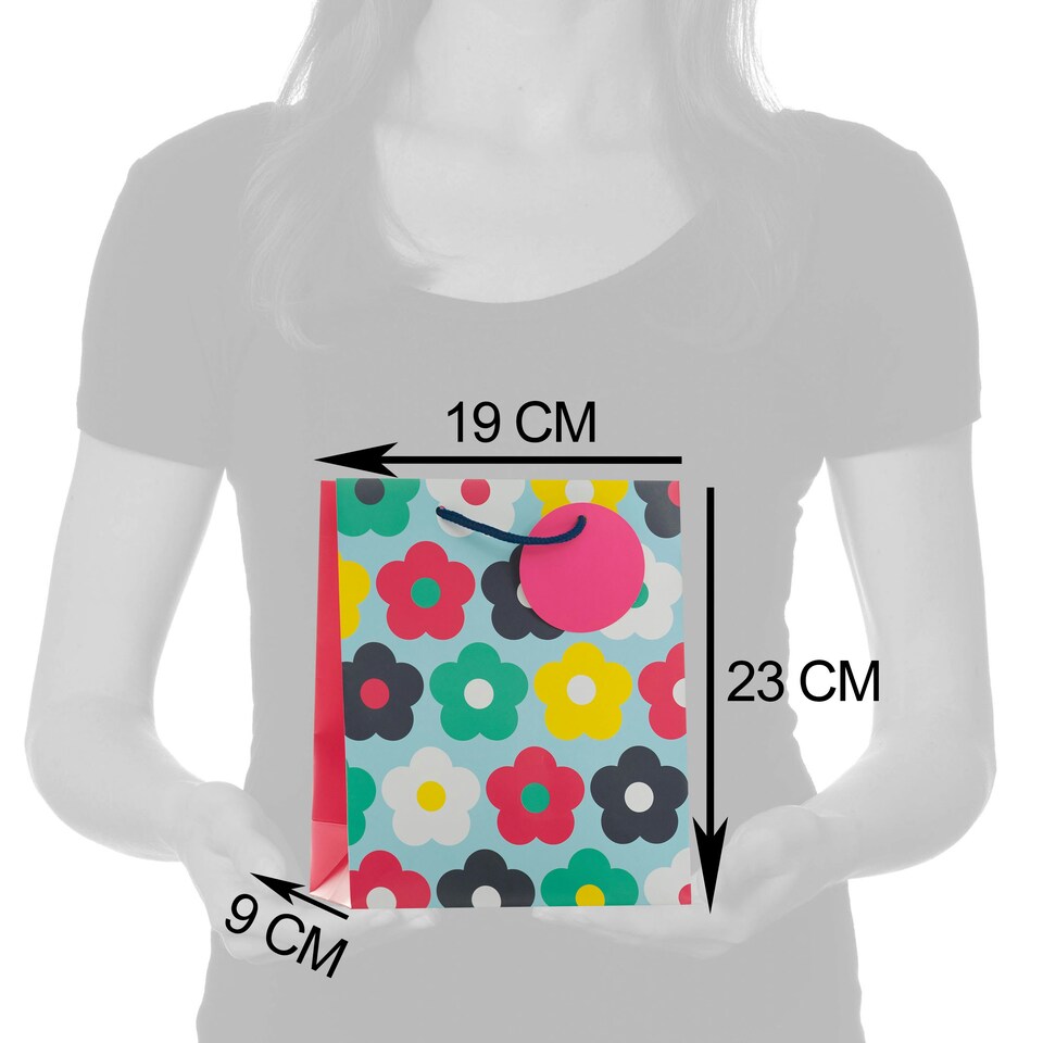image 1 of Multipack of 3 Medium Gift Bags | Party Bags for Presents | Birthdays | For Her/Friend| Retro Floral Design