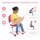 image 8 of COSTWAY Height Adjustable Kids Study Table and Chair Set with Tilting Tabletop-Pink