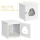 image 3 of Yaheetech Wooden Enclosed Litter Box White | One Size