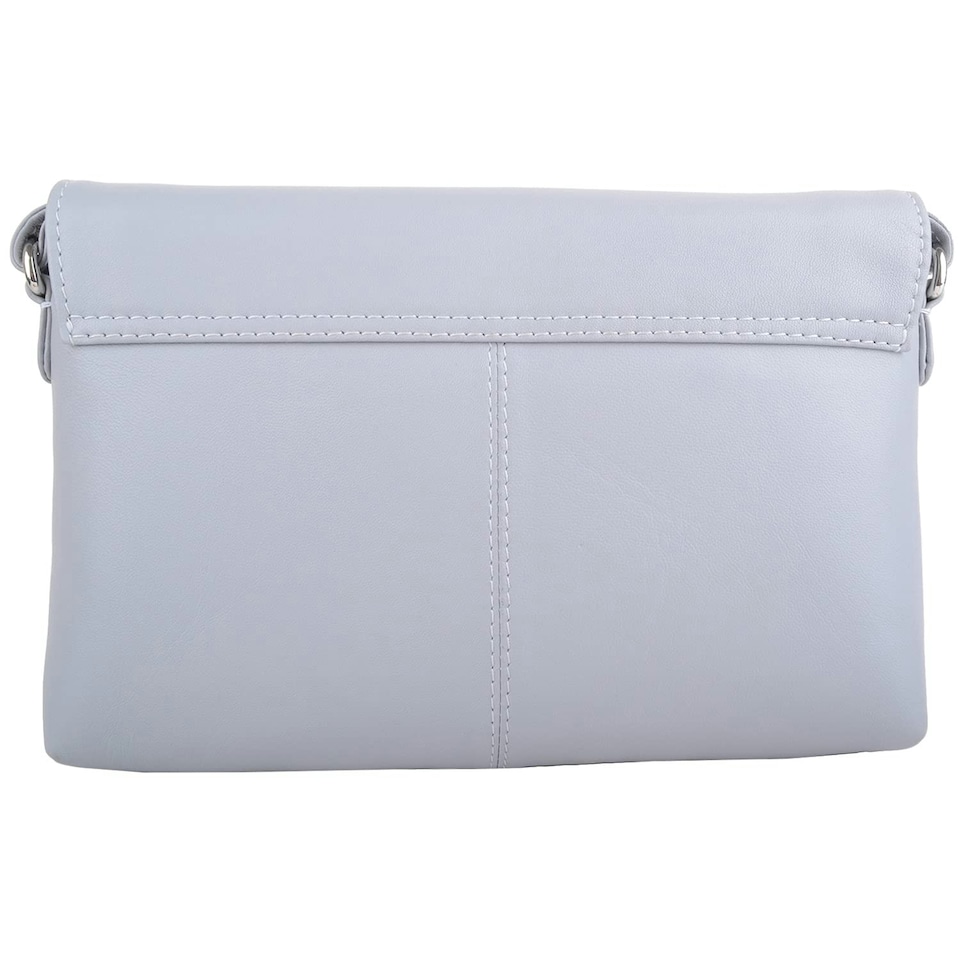image 1 of Premium Soft Genuine Leather Cross Body Shoulder Bag, Tassel Detail Grey | Light Grey
