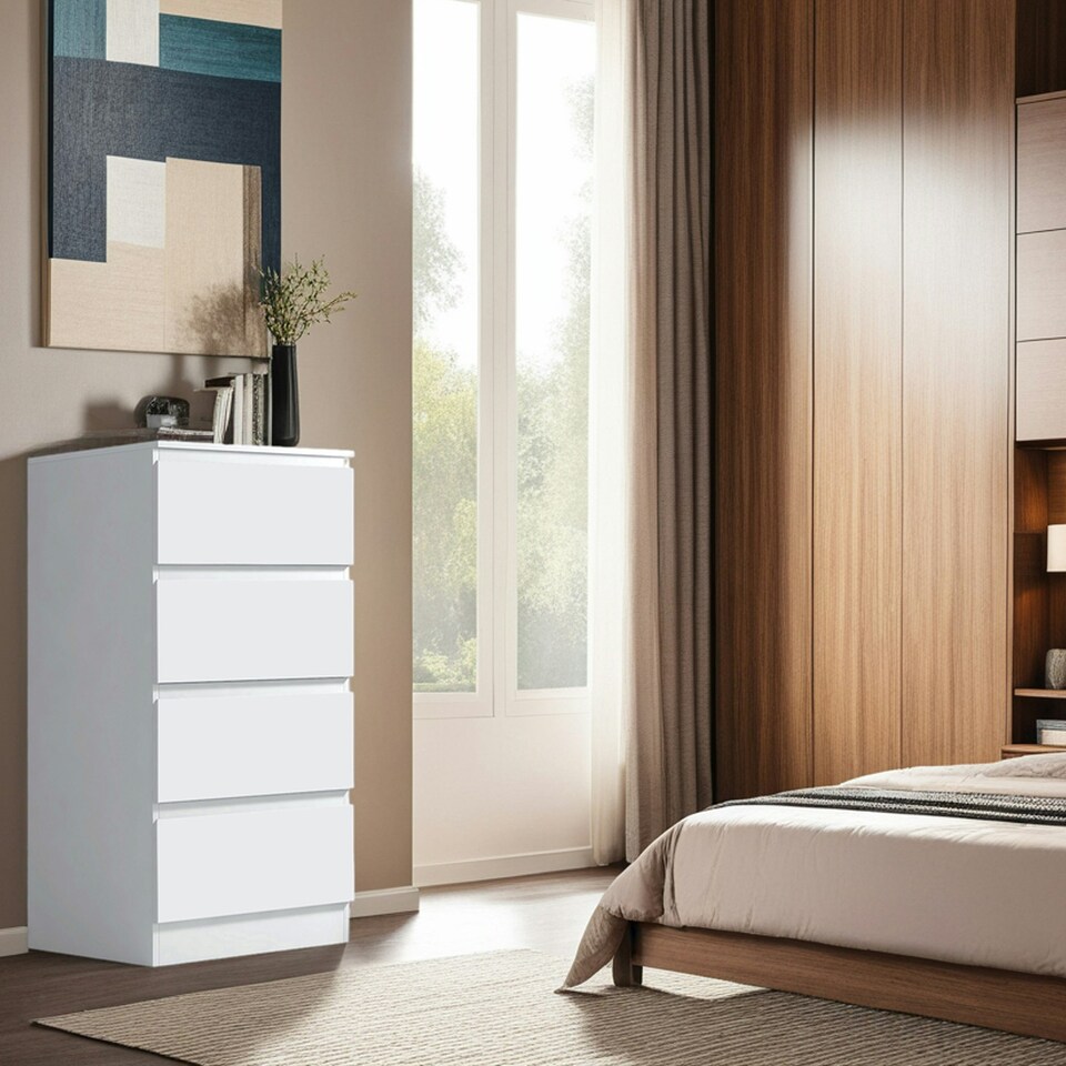 image 1 of FWStyle Stora 4 Drawer Chest of Drawers - Matt White