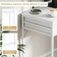 image 4 of COSTWAY Computer Desk with 5 Drawers and Side File Cabinet White White