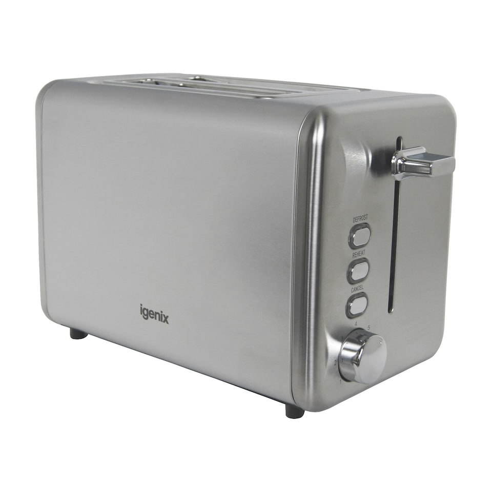 image 1 of Igenix IG3202, 2 Slice Toaster, Reheat Function, Slide out Crumb Tray, Stainless Steel