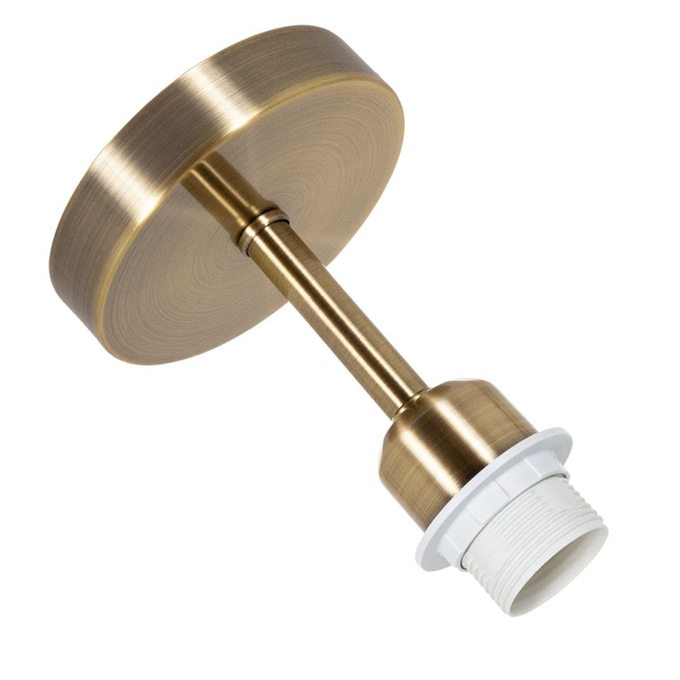 image 1 of Brushed Antique Brass Ceiling Light Fitting for Industrial Style Light Bulbs | Gold | Antique Brass | 1