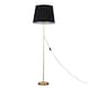 image 1 of ValueLights Charlie Gold Floor Lamp Black Taper Shade and Bulb
