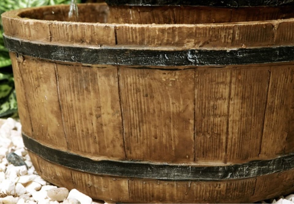image 1 of London 3-Tier Barrel & Pump Water Feature with Lights H92cm
