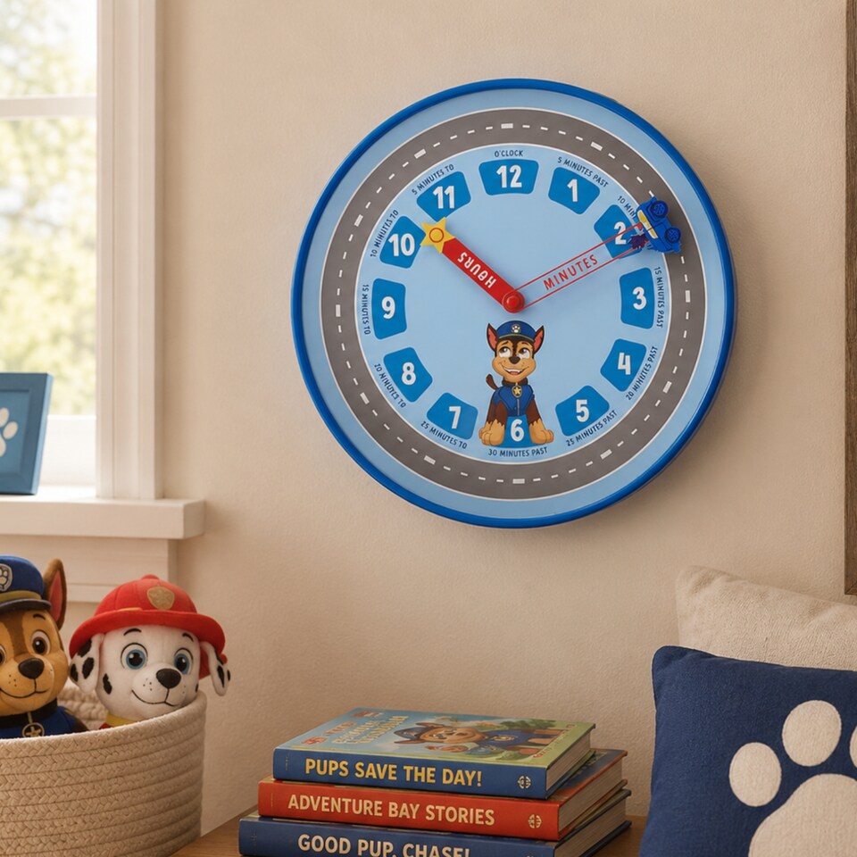 image 1 of Widdop Gifts Paw Patrol Chase Wall Clock