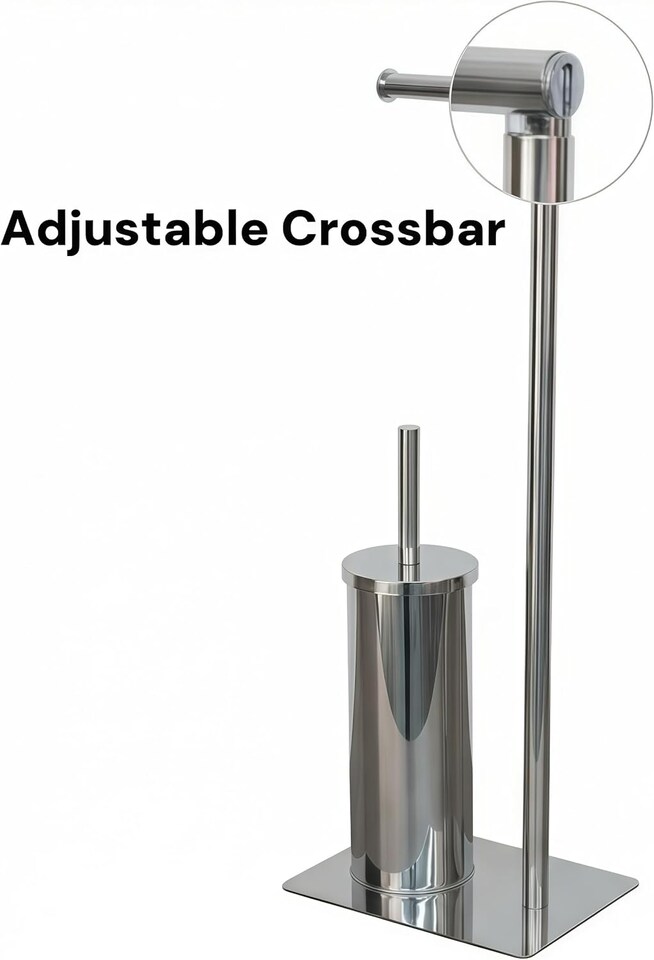 image 1 of Alivio 2-in-1 Bathroom Floor Stand with Paper Holder & Brush (22 x 16 x 67cm)
