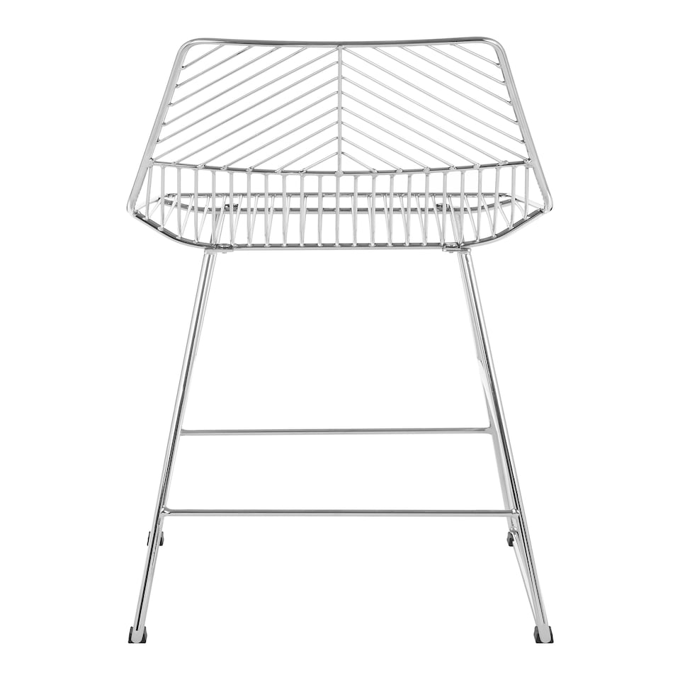 image 1 of Interioirs by Premier Chrome Metal Wire Bar Chair, Sturdy Metal Chair for Bar, Breakfast Wire Chair for Home
