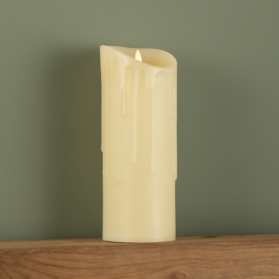 image 1 of 23cm LED Flickabrights Melted Edge Battery Candle in Warm White