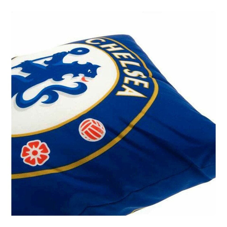 image 1 of Chelsea FC Official Football Crest Cushion - Blue/White - One Size