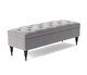 image 1 of 180cm Safar Ottoman bench with Storage and Turned Wooden Legs- Plush Velvet Shoes Bench - Silver Chesterfield Storage Bench