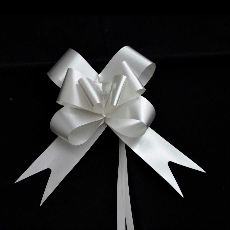image 1 of 10 Silver Pull Bows 30mm
