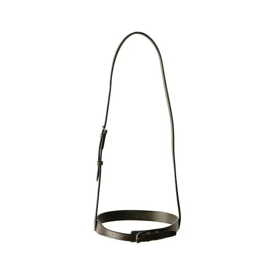 Kincade Classic Leather Horse Flat Hunt Noseband - Brown - Pony