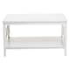 image 1 of Interiors by Premier Ivory Coffee Table, Wood Table for Coffee and Outdoor with Bottom Shelf, Pine Wood & MDF Tea Table White