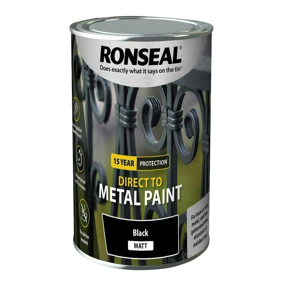 Direct to Metal Paint Black Matt 750ml - RSLDTMBM750
