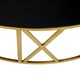 image 4 of Interiors by Premier Round Coffee Table with Gold Frame and Black Glass Gold