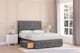 image 1 of Sloomy Cambridge Steel Plush Divan Bed With Mattress No Drawers With 54" Floor Standing Headboard & 12" Matching Footboard 5' King | Grey | Steel | King | 1