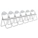 image 1 of Harbour Housewares Padded Folding Chairs - 44cm - White/Silver - Pack of 6 | White | White