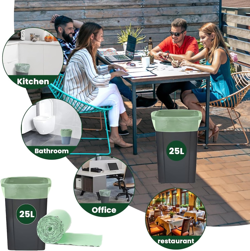 image 1 of ECONX 25 Litre X 200 Biodegradable Bin Liners Bags Food Waste Bags