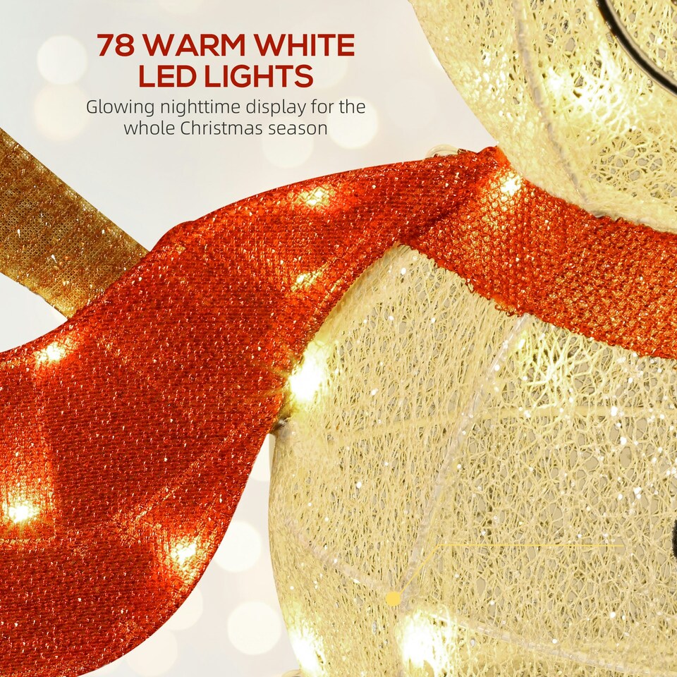 image 1 of Outsunny Lighted Christmas Snowman Waterproof Outdoor Christmas Decorations