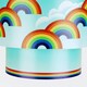 image 5 of First Choice Lighting Set of 2 Rainbow Design Ceiling Light Shades Multi