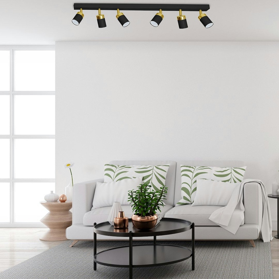 image 1 of Milagro Ceiling Lamp Joker Black/Gold 6XGU10