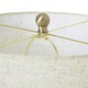 image 2 of White Wash Globe Table Lamp with Linen Shade - Wicker - L43 x W43 x H79 cm - Brown Brown