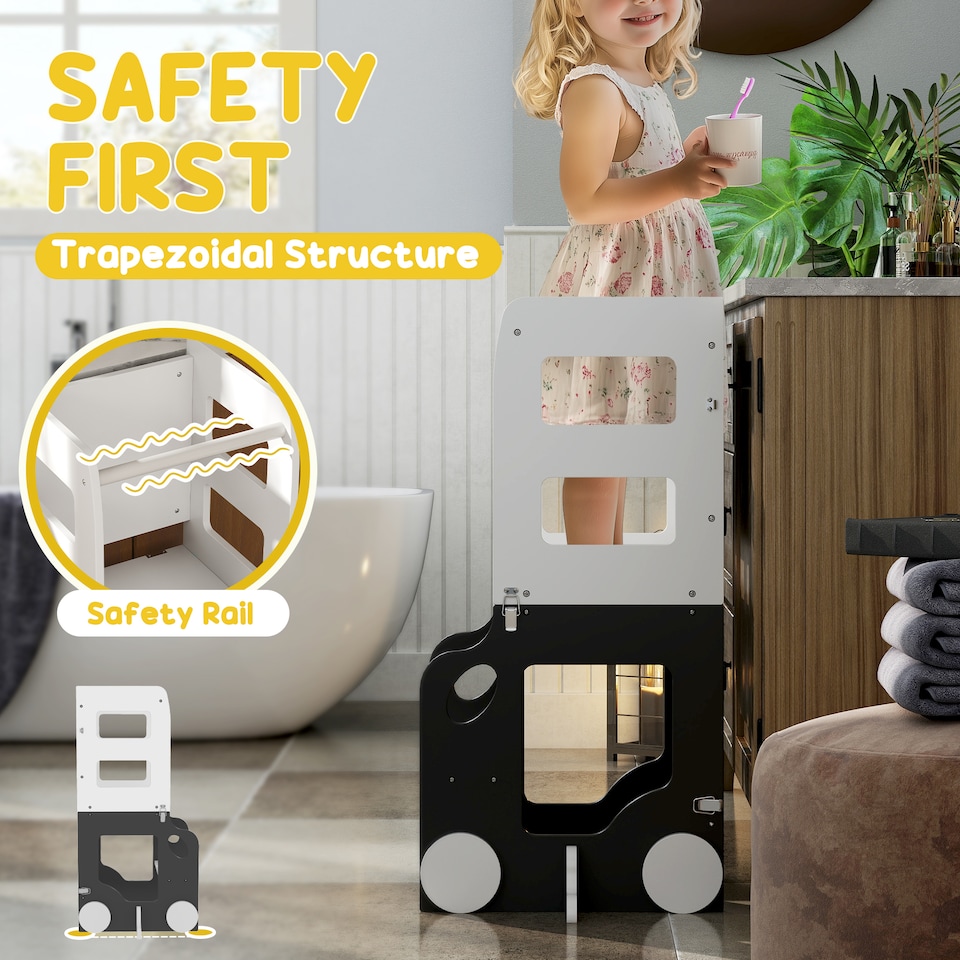 image 1 of AIYAPLAY Toddler Step Stool, 4 in 1 Foldable Toddler Step, Grey