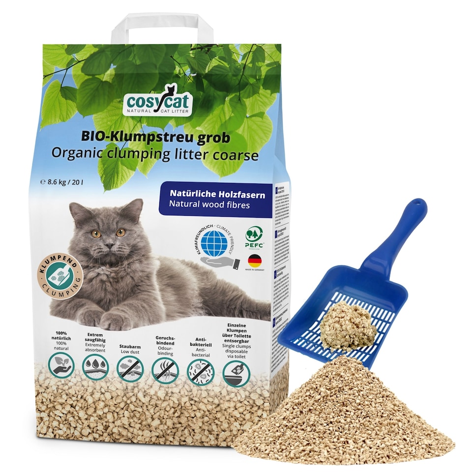 image 1 of Cosycat Clumping Wood Cat Litter 60L (3 x 20L) Coarse Granule