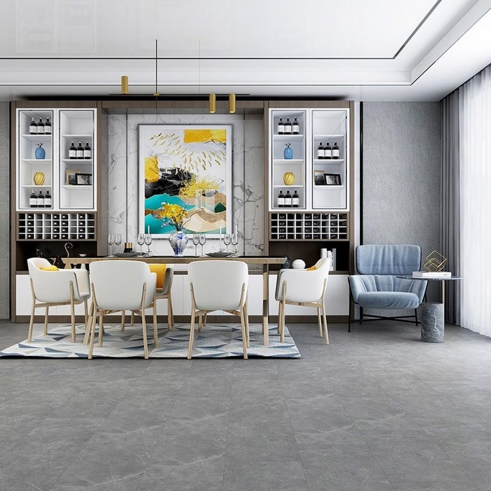 image 1 of Quartz Grey Stone Effect Glue Down Luxury Vinyl Tile-Plank(2.5mm LVT)For Domestic & Commercial Use | Grey | Quartz Grey | Planks per Pack:  20  | Coverage per Pack: 3.73m² | 1