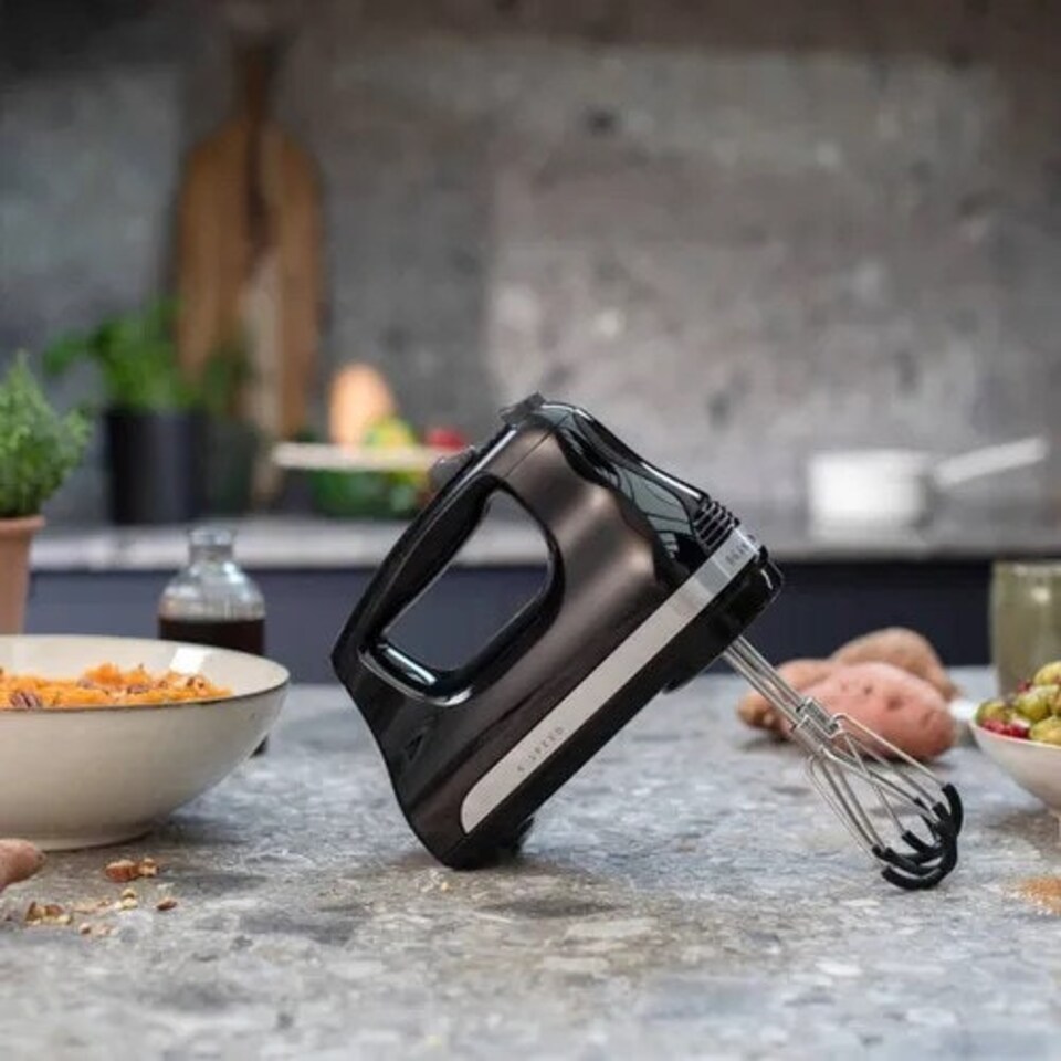image 1 of KitchenAid 6 Speed Hand Mixer Flex Edge Onyx Black