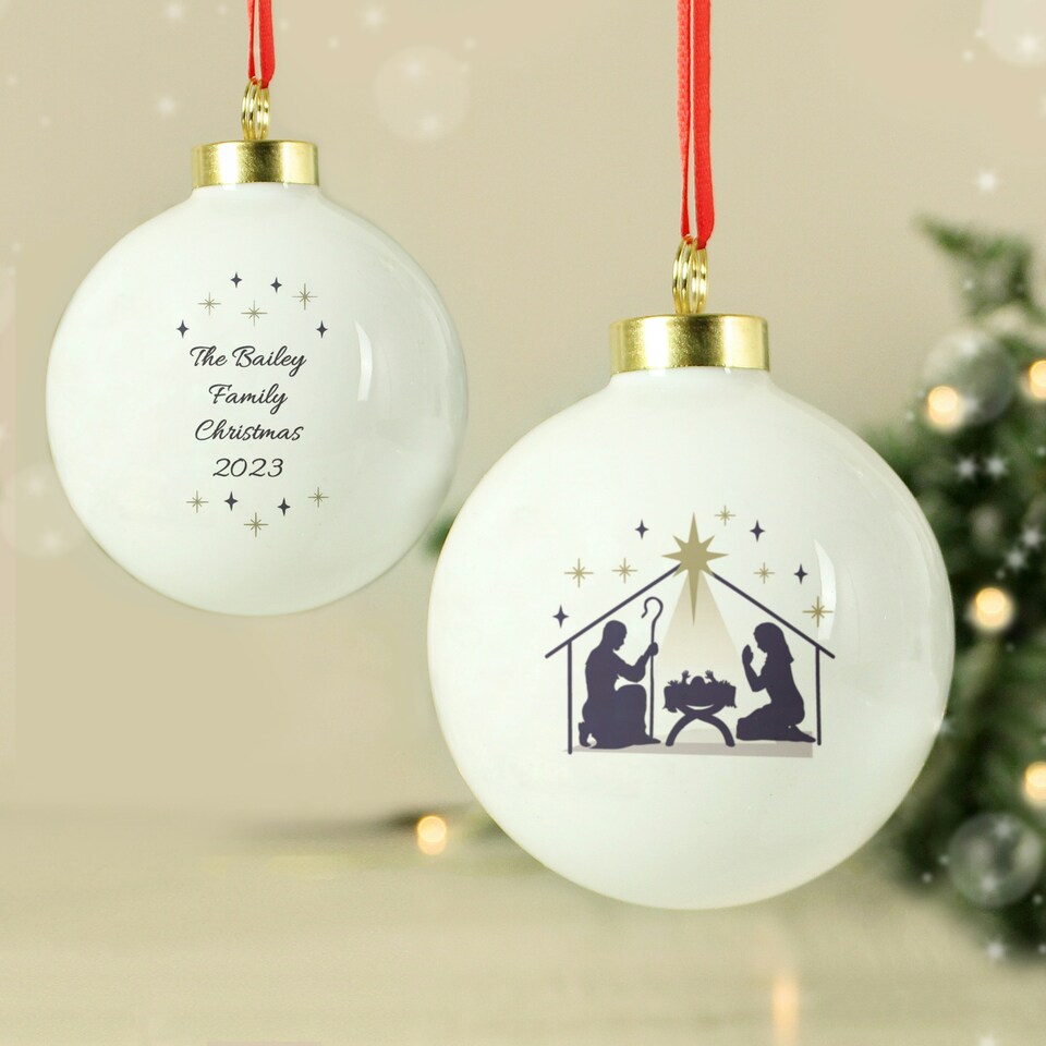 image 1 of Personalised Nativity Bauble