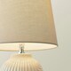 image 2 of ValueLights Harrison Tapered Lamp Shade Grey Geometric Ribbed Pattern Gloss Small Table Lamp Grey