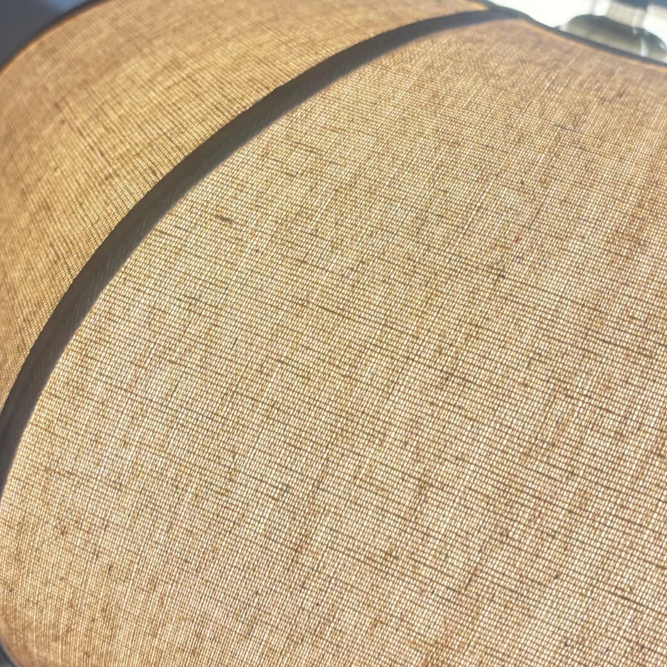 image 1 of CGC LIBBY Large Oatmeal Rounded Stretch Linen Fabric Lampshade