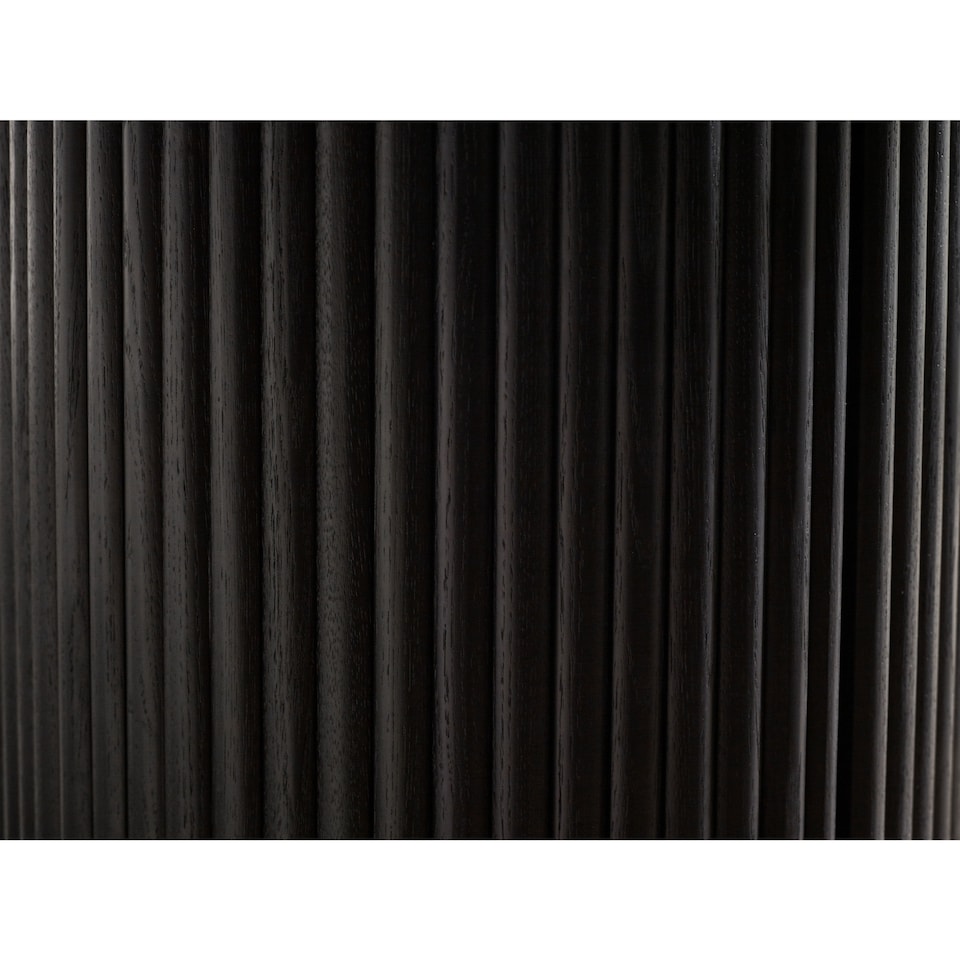 image 1 of Louis Fluted Side Table With Door - Black