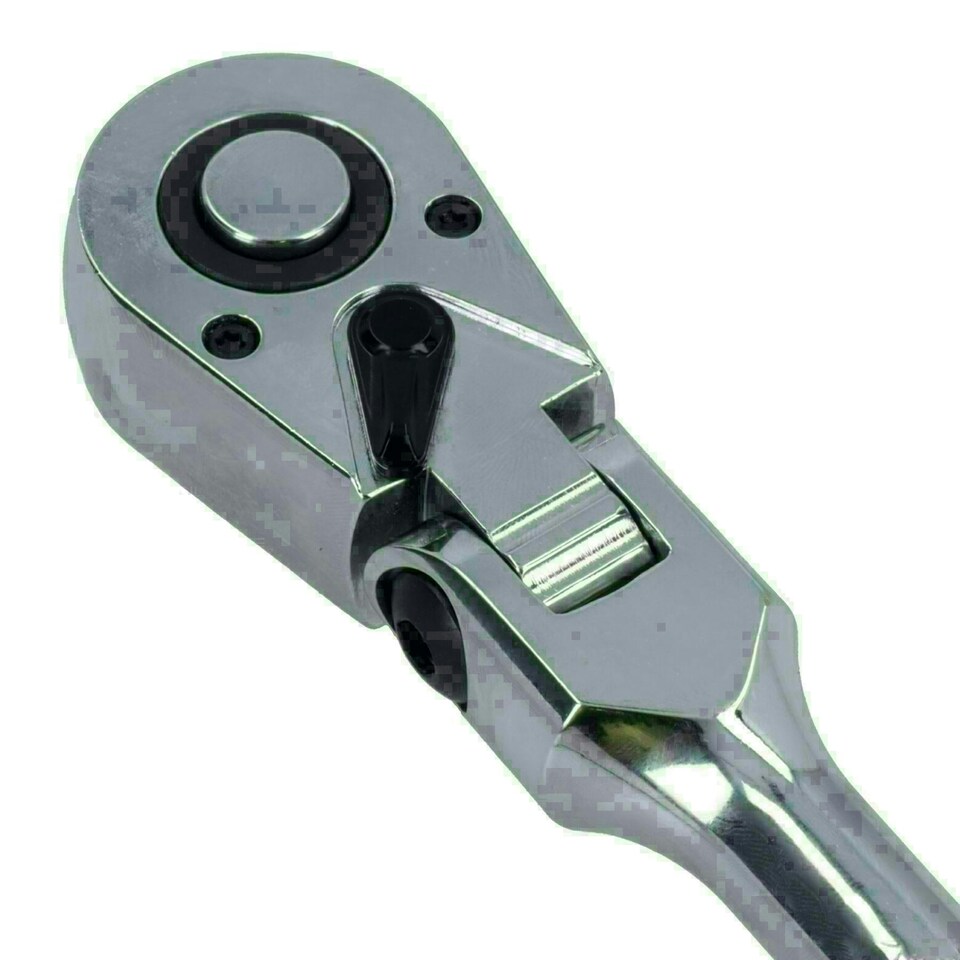image 1 of 1/2 Drive Flexi Flexible Head Ratchet Straight Handle 72 Teeth Quick Release