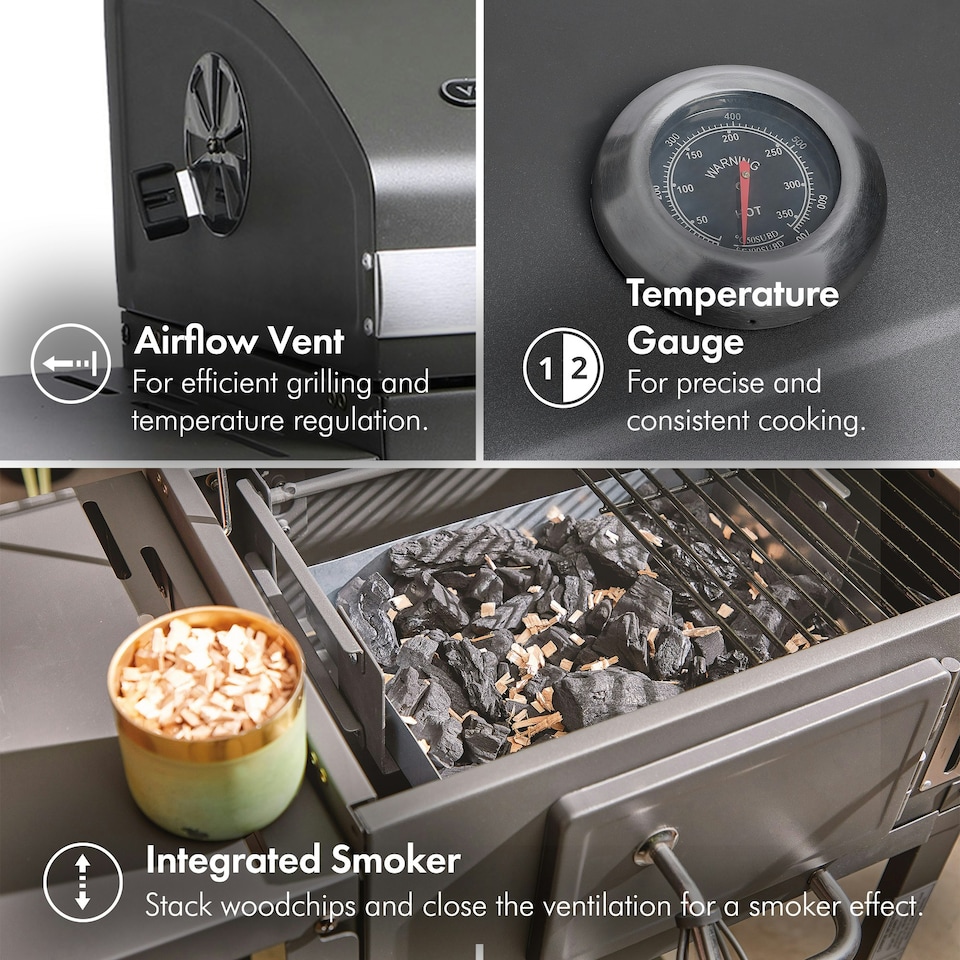 image 1 of VonHaus Charcoal BBQ Compact Portable Barbecue