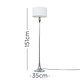 image 3 of ValueLights Faulkner Spindle Silver Floor Lamp Drum White Shade