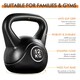 image 4 of Yaheetech 12KG HDPE Coated Kettlebell Black | Black | 12