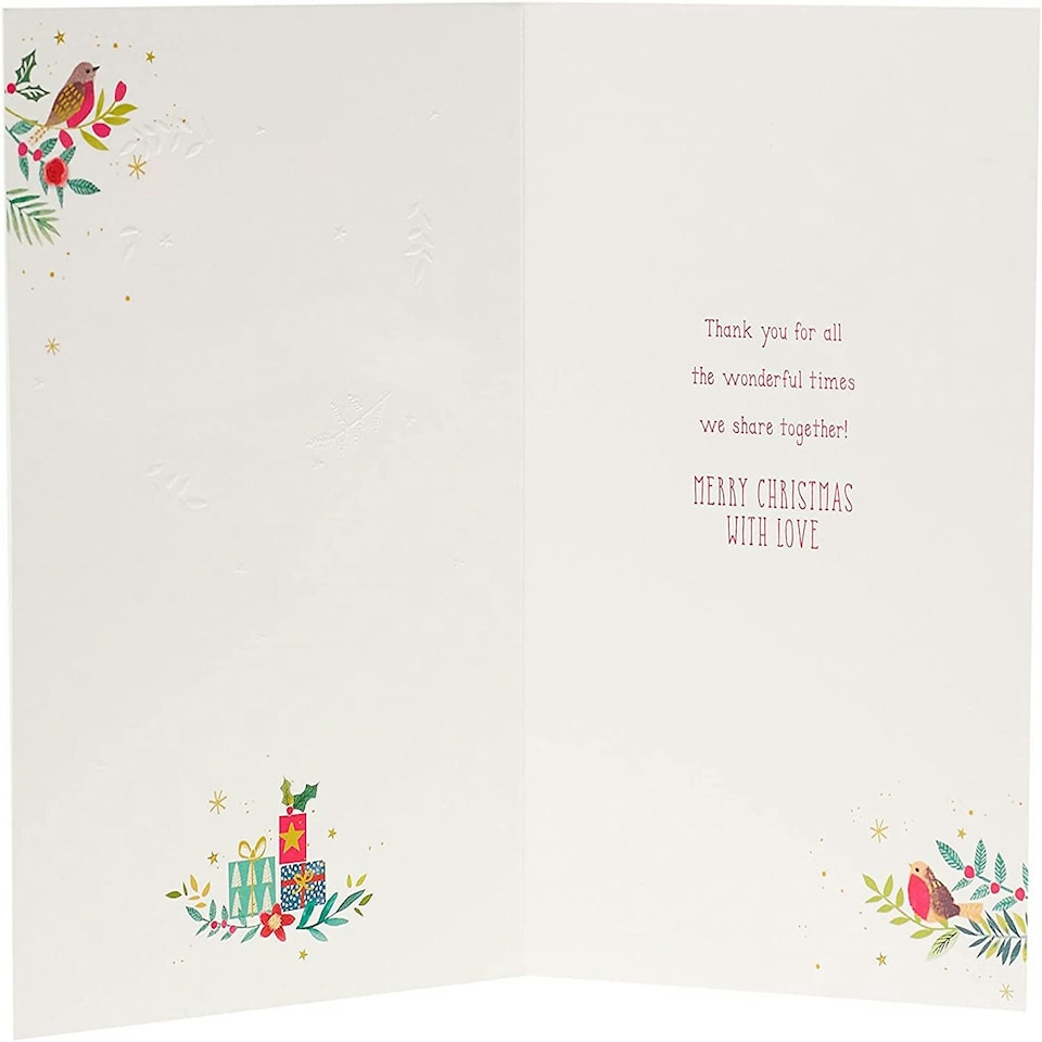 image 1 of With Love Multi Caption Christmas Card with Stick on Captions