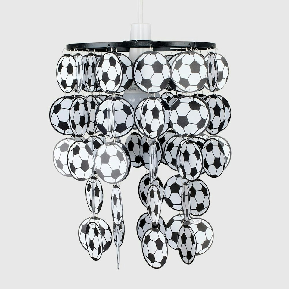 image 1 of ValueLights Children's Black And White Football /Nursery Ceiling Pendant Light Shade