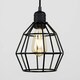 image 1 of ValueLights Casco Matte Black Pendant Light with Black Shade and E27 Pear LED 4W Warm White 2700K Bulb