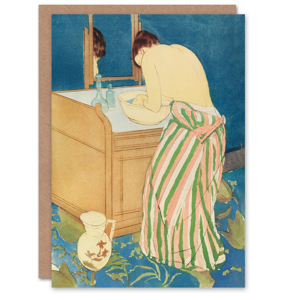 image 1 of Mary Cassatt Art Card Woman Bathing at Her Dressing Table