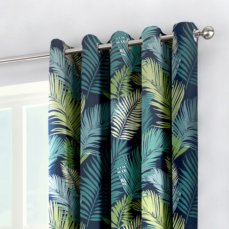 image 1 of Fusion Tropical Eyelet Curtains Multi