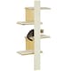 image 1 of PawHut Cat Wall Furniture 4-Layer Wall Mounted Shelf with Cushions Oak Tone