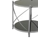 image 5 of Black Mirrored Side Table By Couch,Geometric Round Table,Spacious Bedside Table,Silver Decorative Table Silver