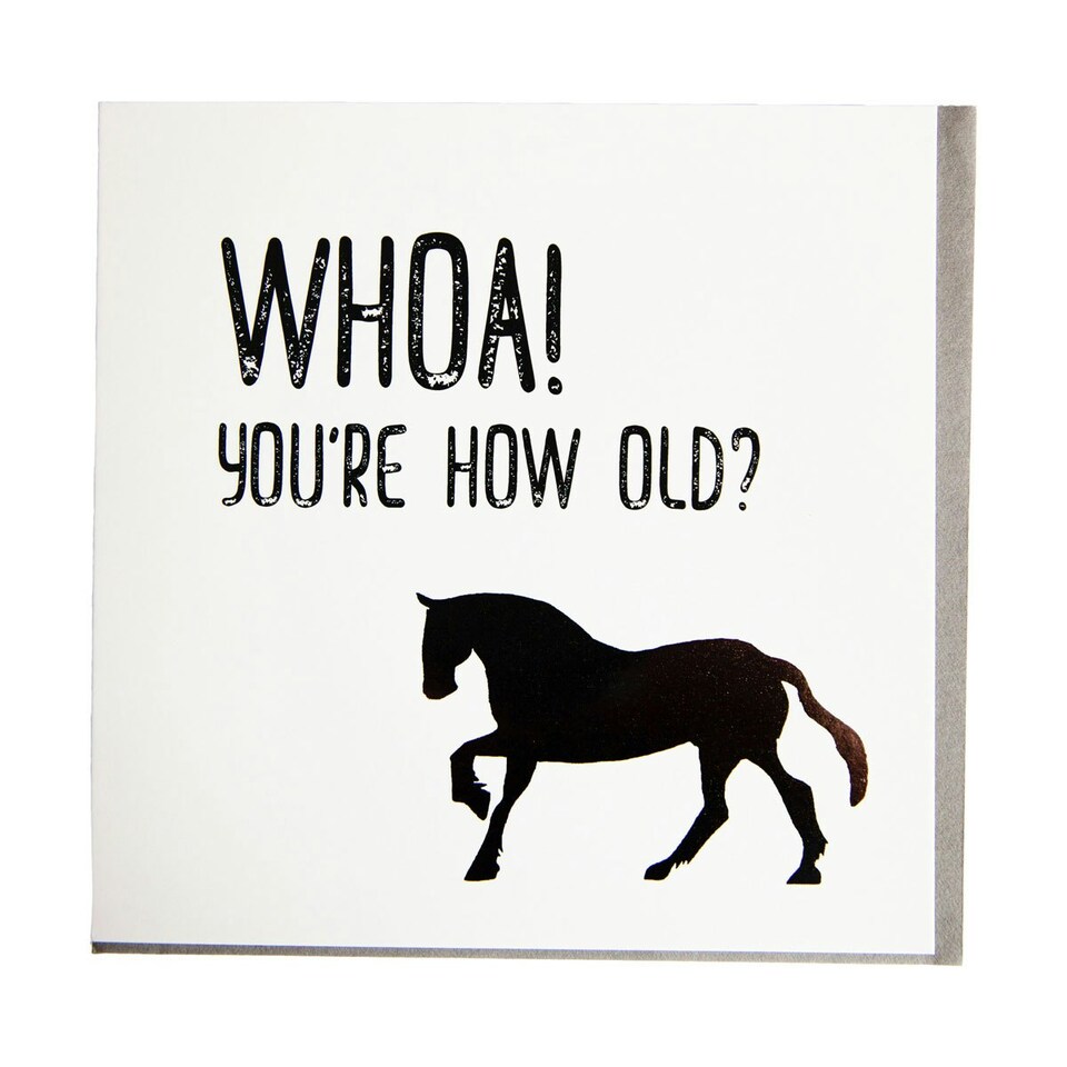 Gubblecote Whoa! You`re How Old Foiled Birthday Card - White/Black - One Size