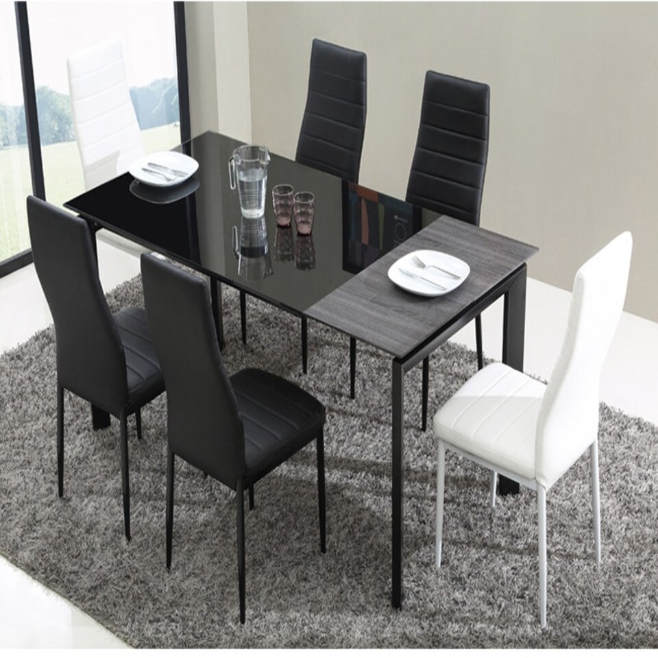 image 1 of Living and Home Dining Chairs Set of 2, Modern Faux Leather High Back Chairs